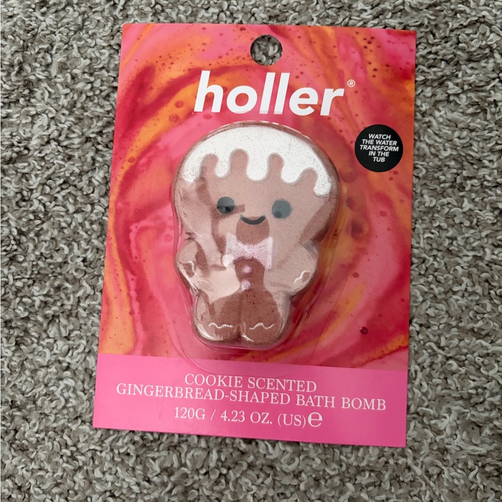 Holler Gingerbread Bath Bomb Cookie Scented NEW
